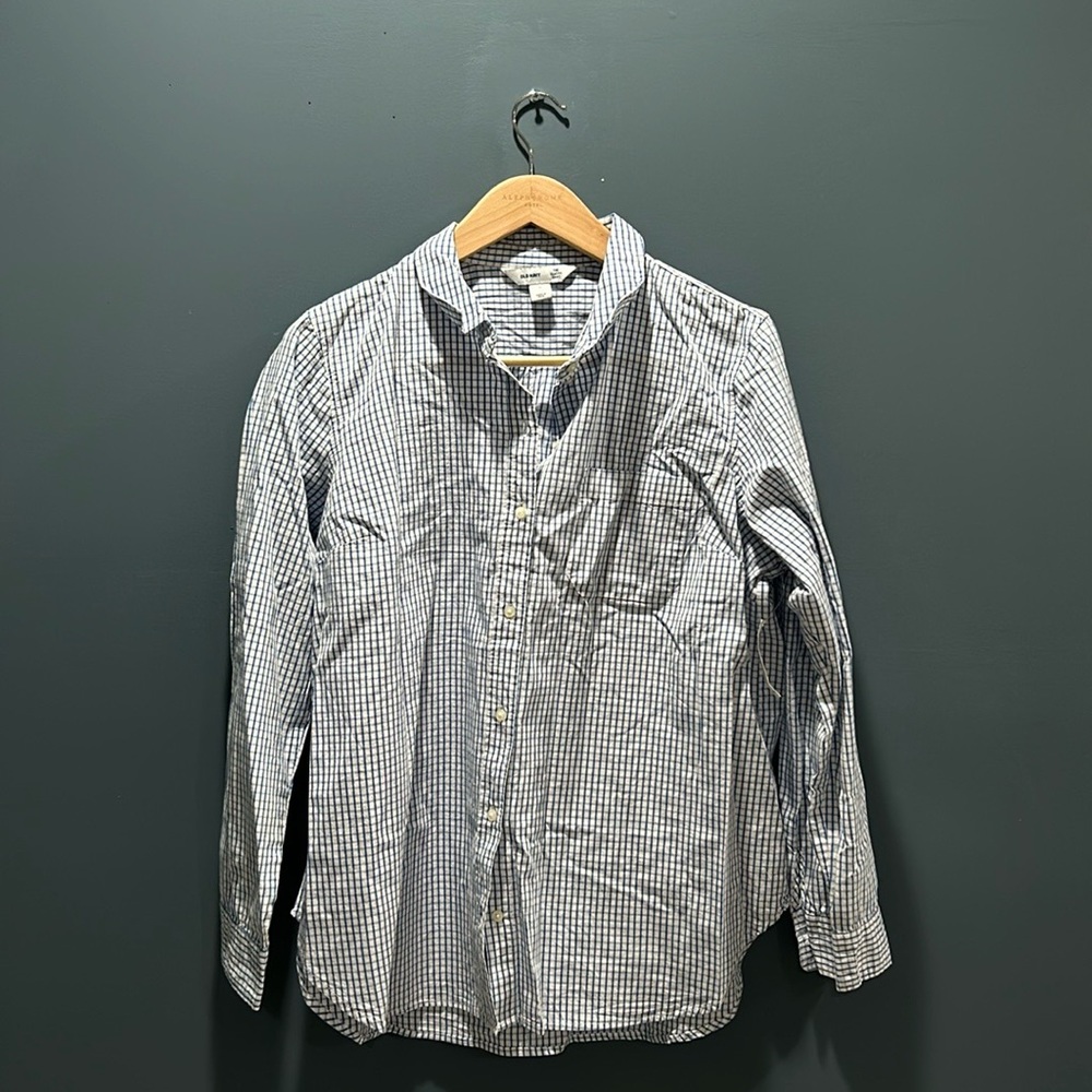 Old Navy - The Classic Shirt in Blue Checkered Pattern - Size XL -New with Tags